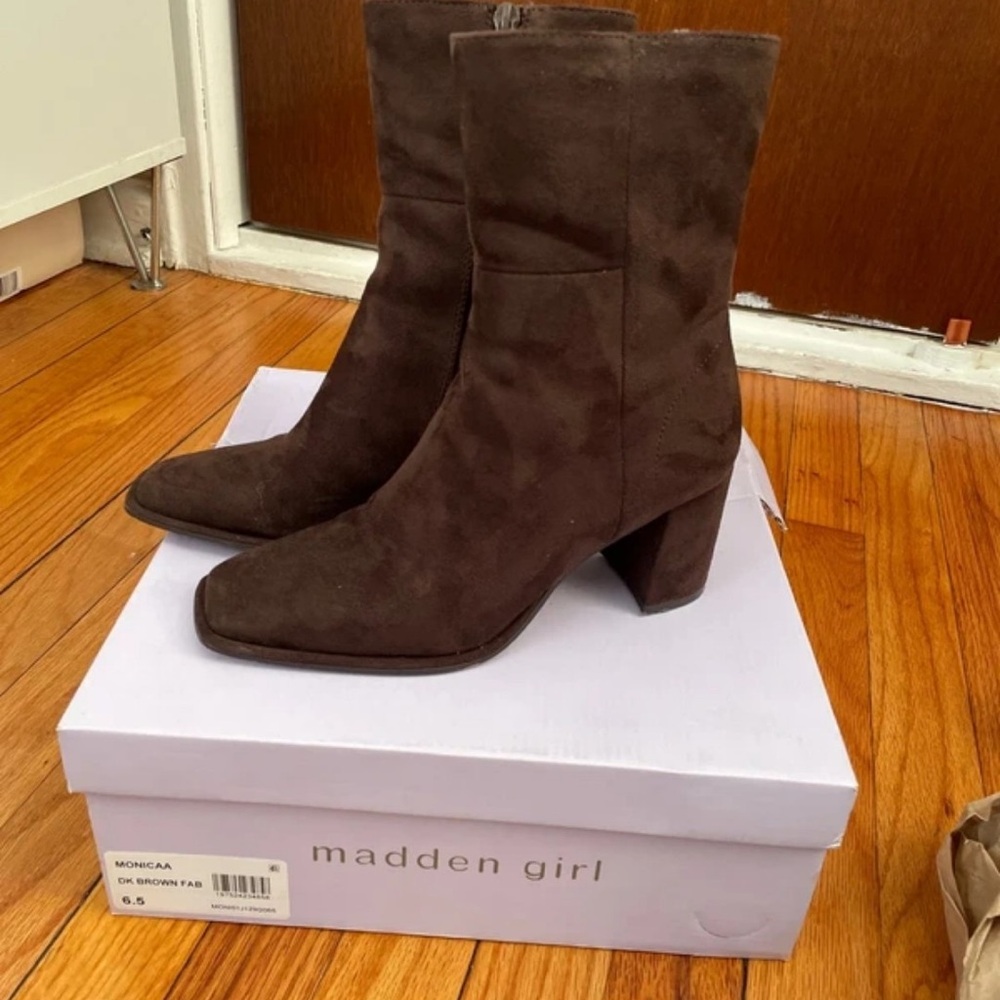 Madden Girl Chocolate Heeled Boots